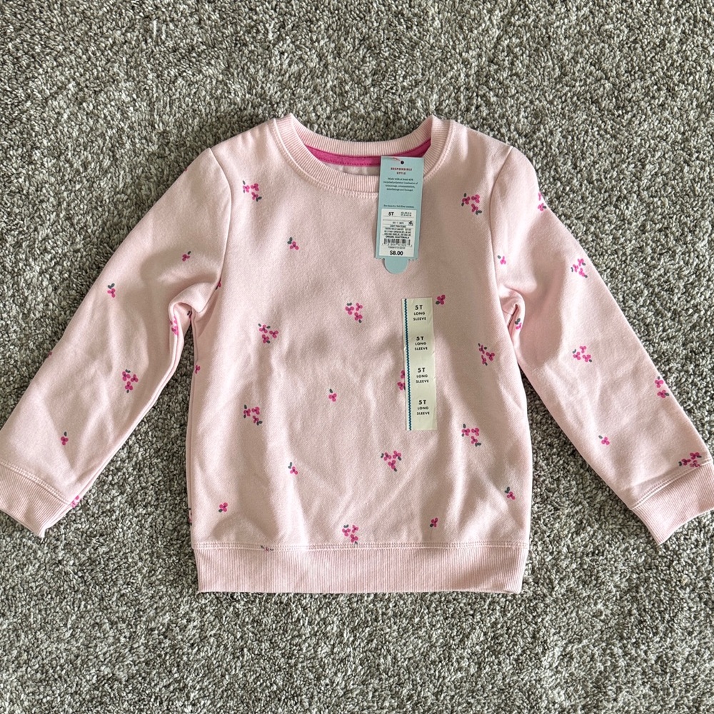 Cat & Jack Light Pink Floral Sweatshirt